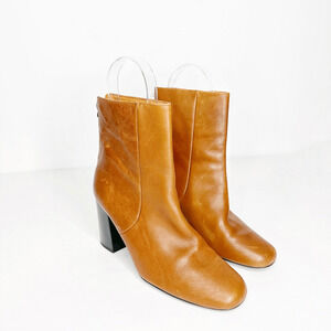 WHISTLES OHI HIGH ANKLE ZIP BACK BOOT BROWN Leather Heeled womens EUR 40 US 9.5